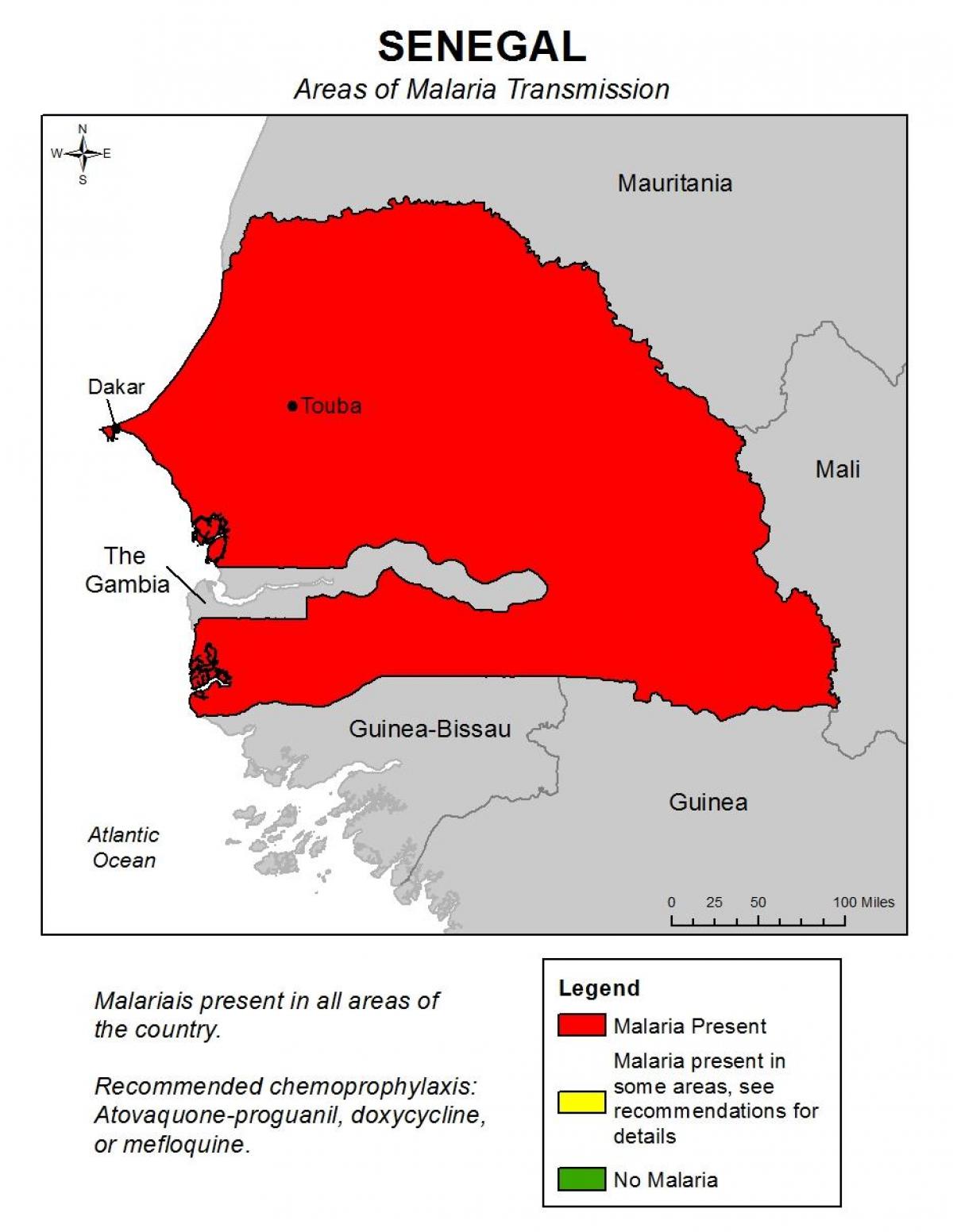 מפה של סנגל מלריה