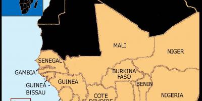 מפה של סנגל מפת מערב אפריקה
